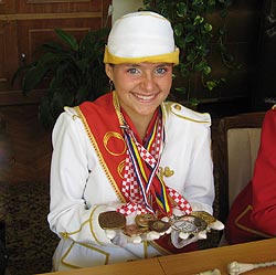 Zahvala i čestitke gradonačelnika Ani Beganović za osvojenu medalju Ana Beganović na prijemu kod gradonačelnika