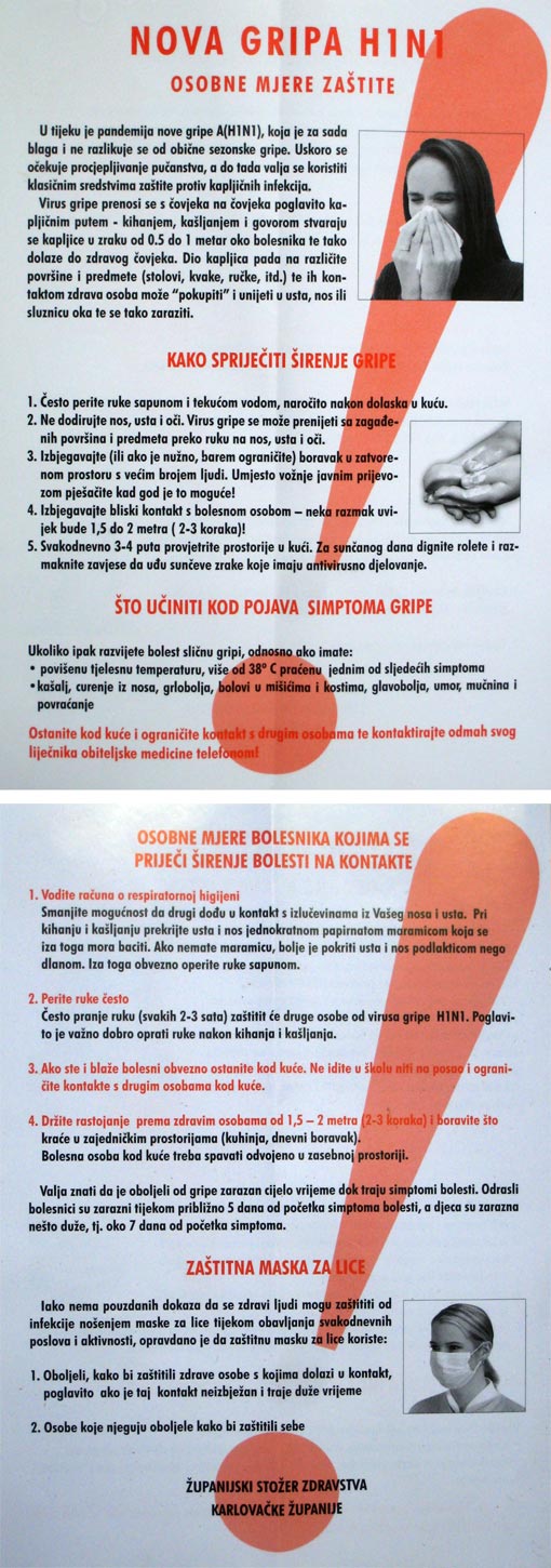Letak Županijskog stožera zdravstva Karlovačke županije Letak Županijskog stožera zdravstva Karlovačke županije