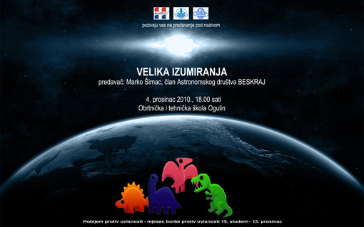 Najava predavanja - Velika
izumiranja vrsta Najava
predavanja - Velika izumiranja vrsta