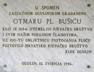 Spomen ploča utemeljitelju Hrvatskog pjevačkog društva 