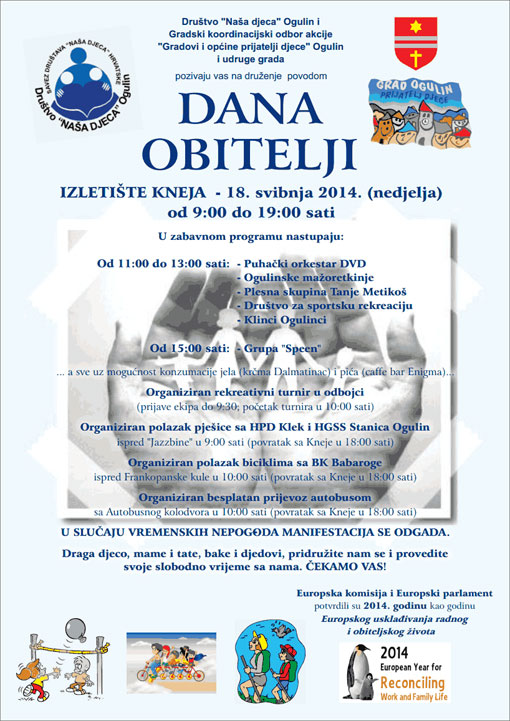 Poziv na druženje povodom Dana obitelji