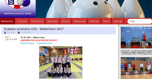 Zlatna medalja kuglačicama juniorkama